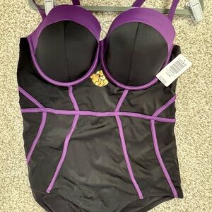 Ursula Sea Witch Torrid Black and Purple One-Piece Swimsuit